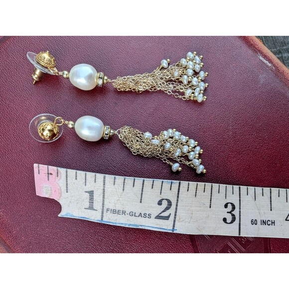 Vintage Gold Vermeil Pearl Earrings, Romantic Gift - Picture 10 of 10
